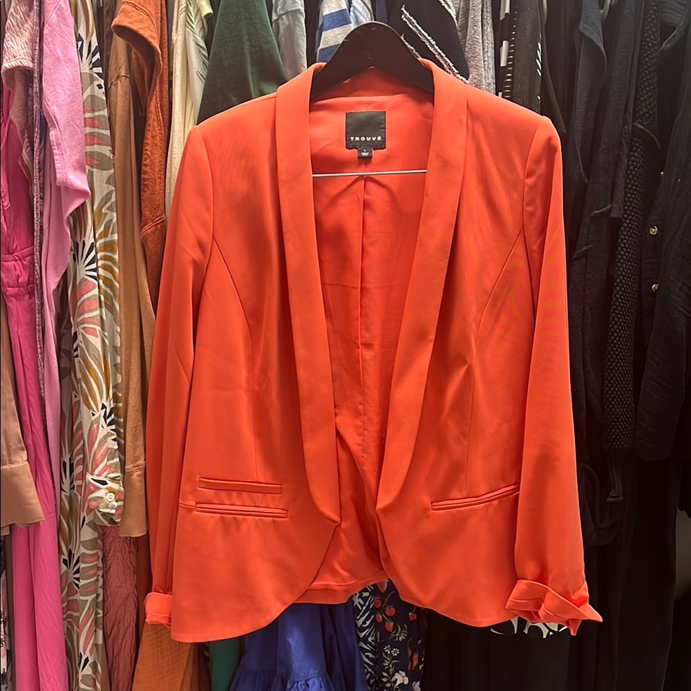 Trouve Orange Blazer Structured Tailored Design